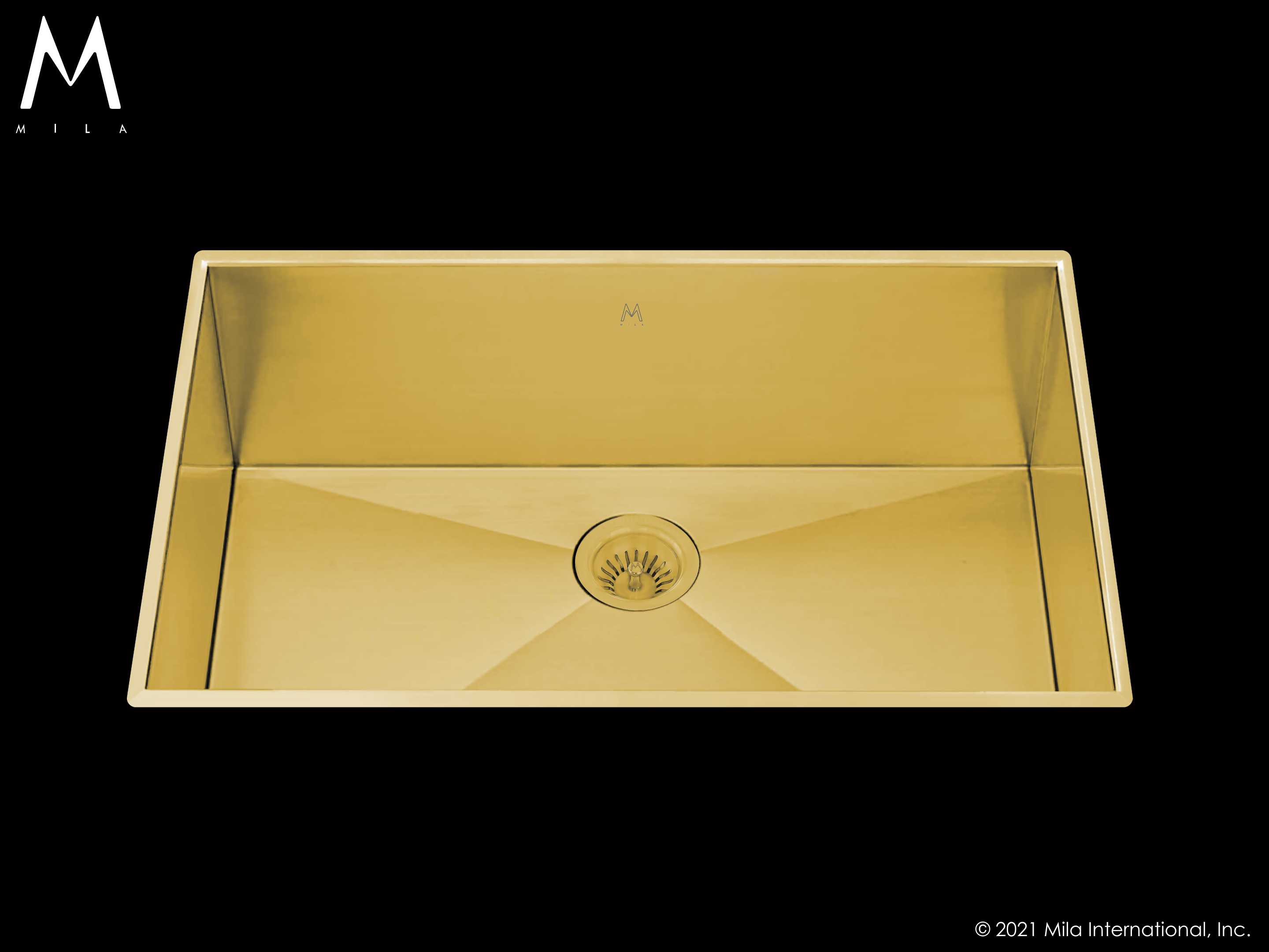 MILA PROFILE Low Profile Single Bowl Flush-Mount 32 x 17.5 Round Corner Kitchen Sink