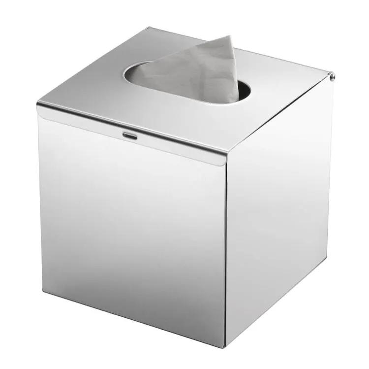 polished chrome tissue box