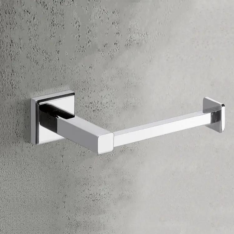polished chrome toilet paper holder