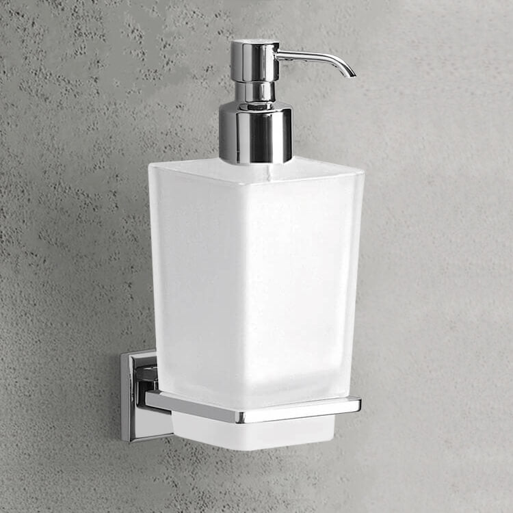 polished chrome soap dispenser