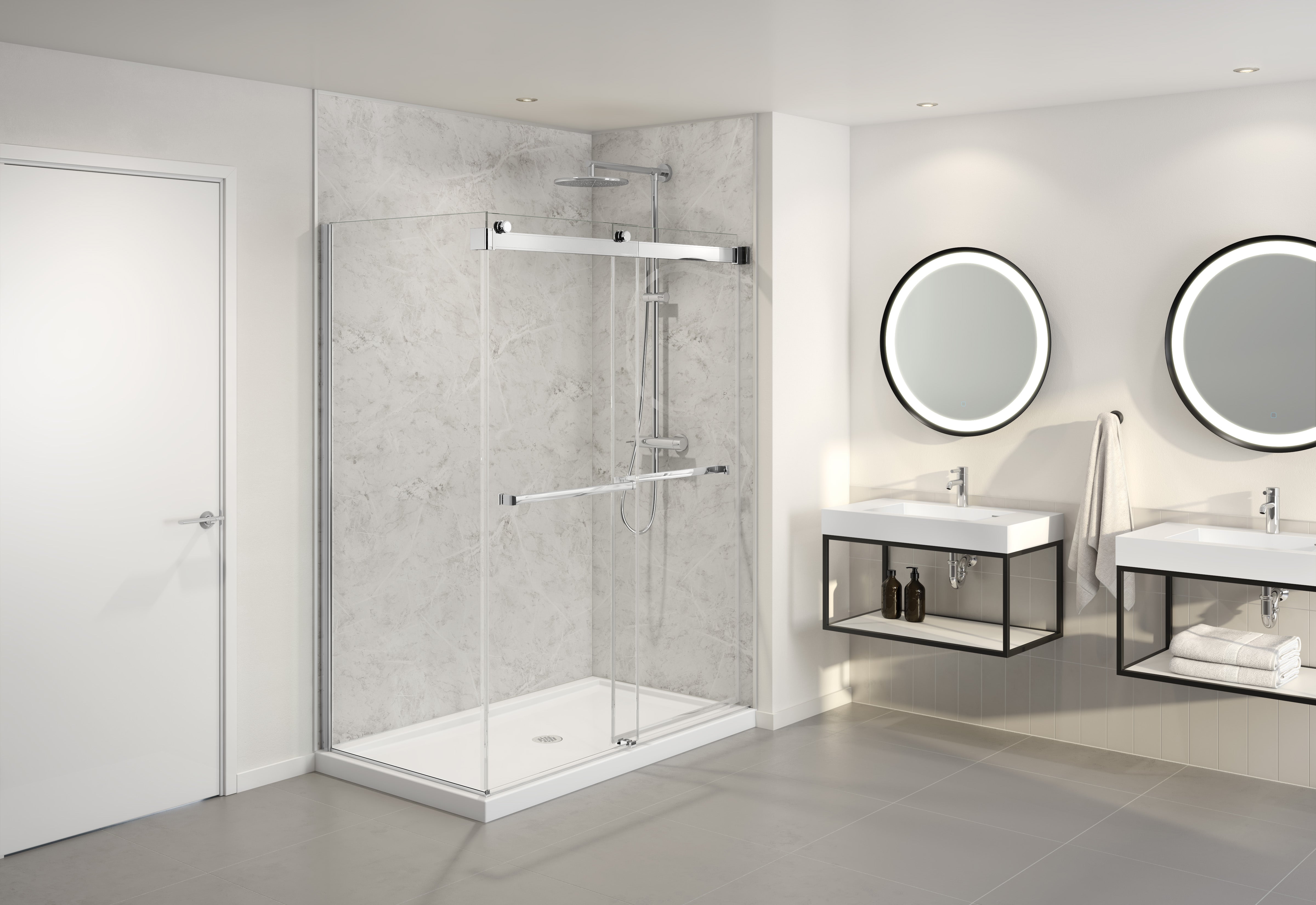 chrome shower door
