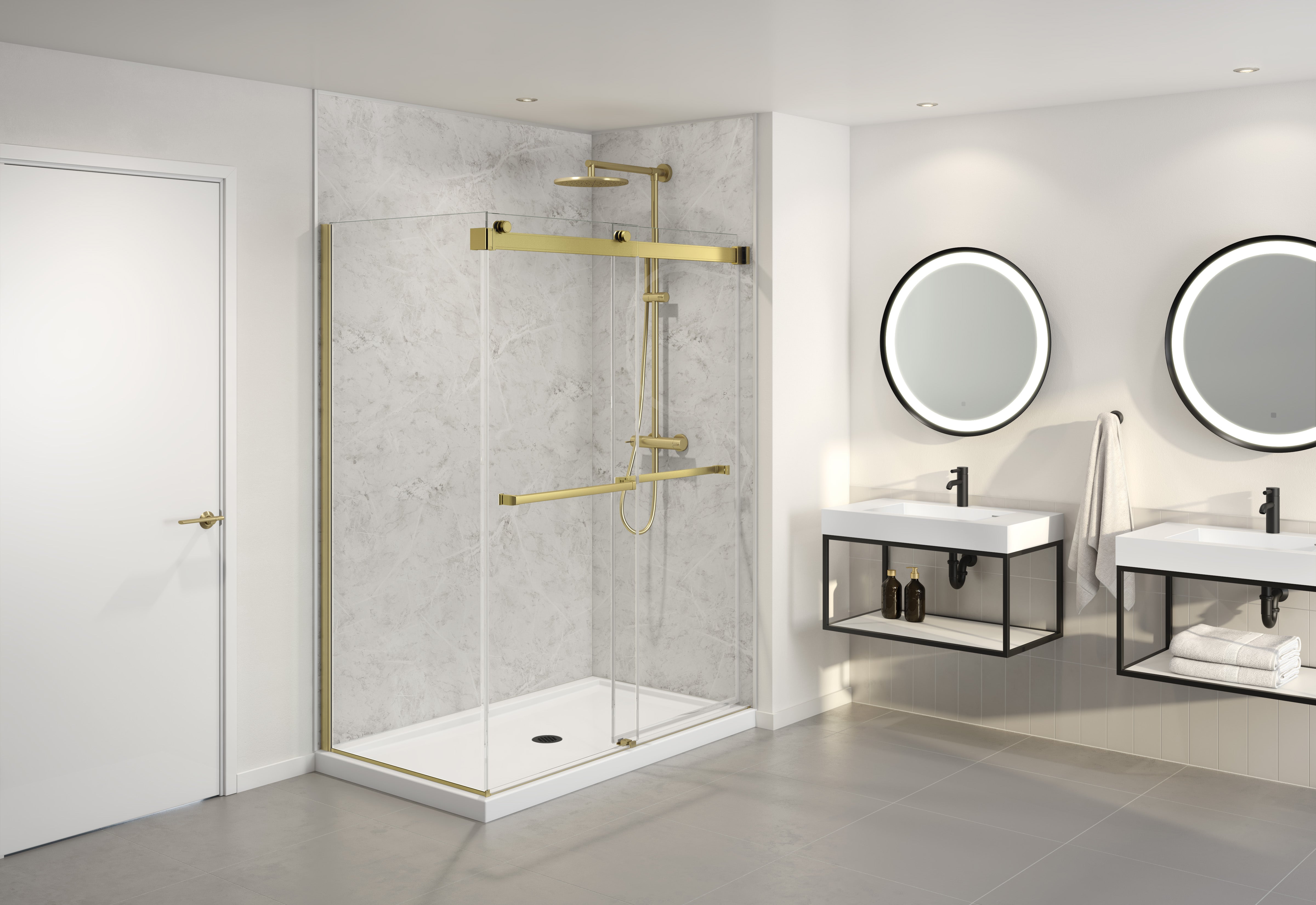 brushed gold shower door