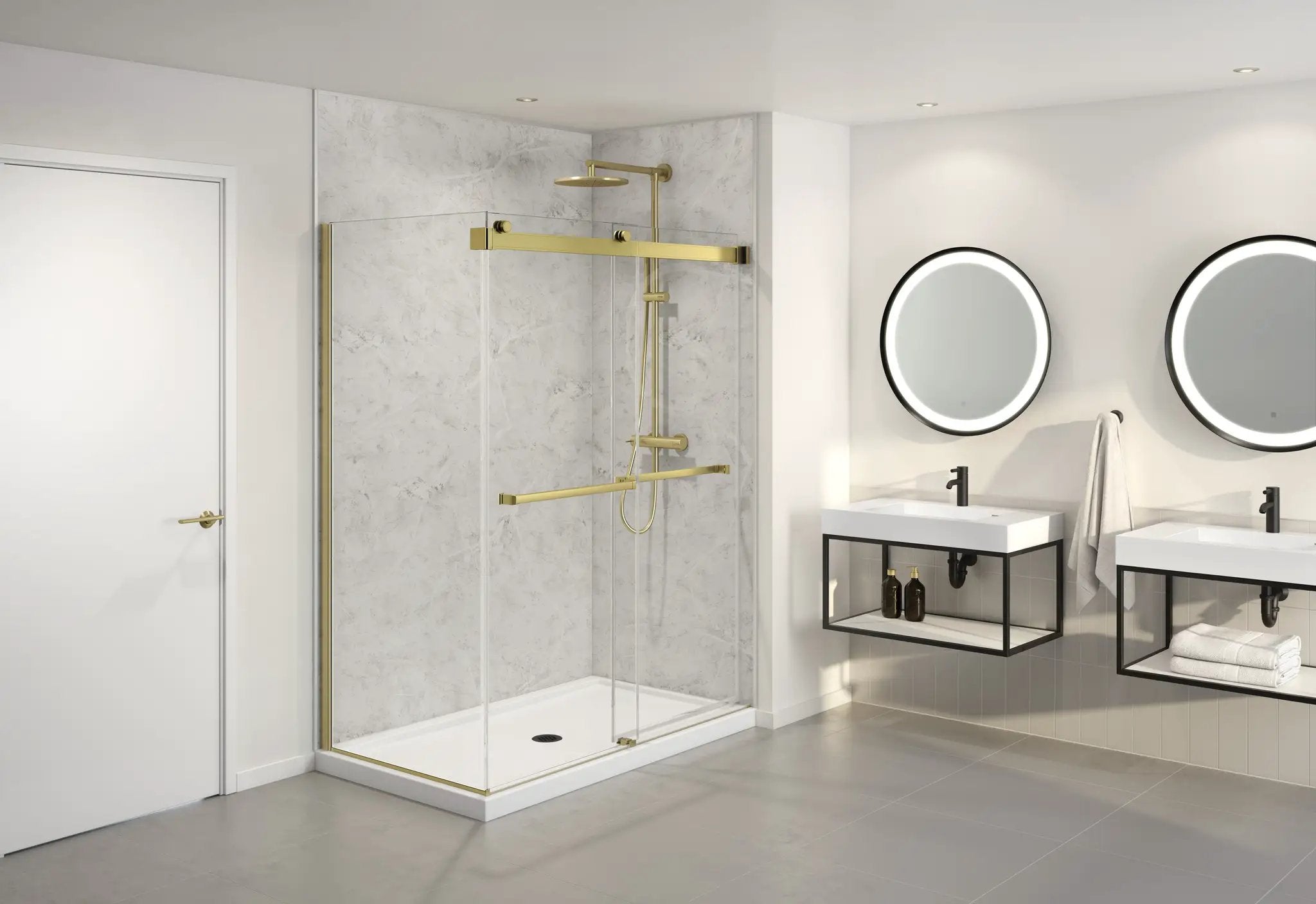 brushed gold shower door