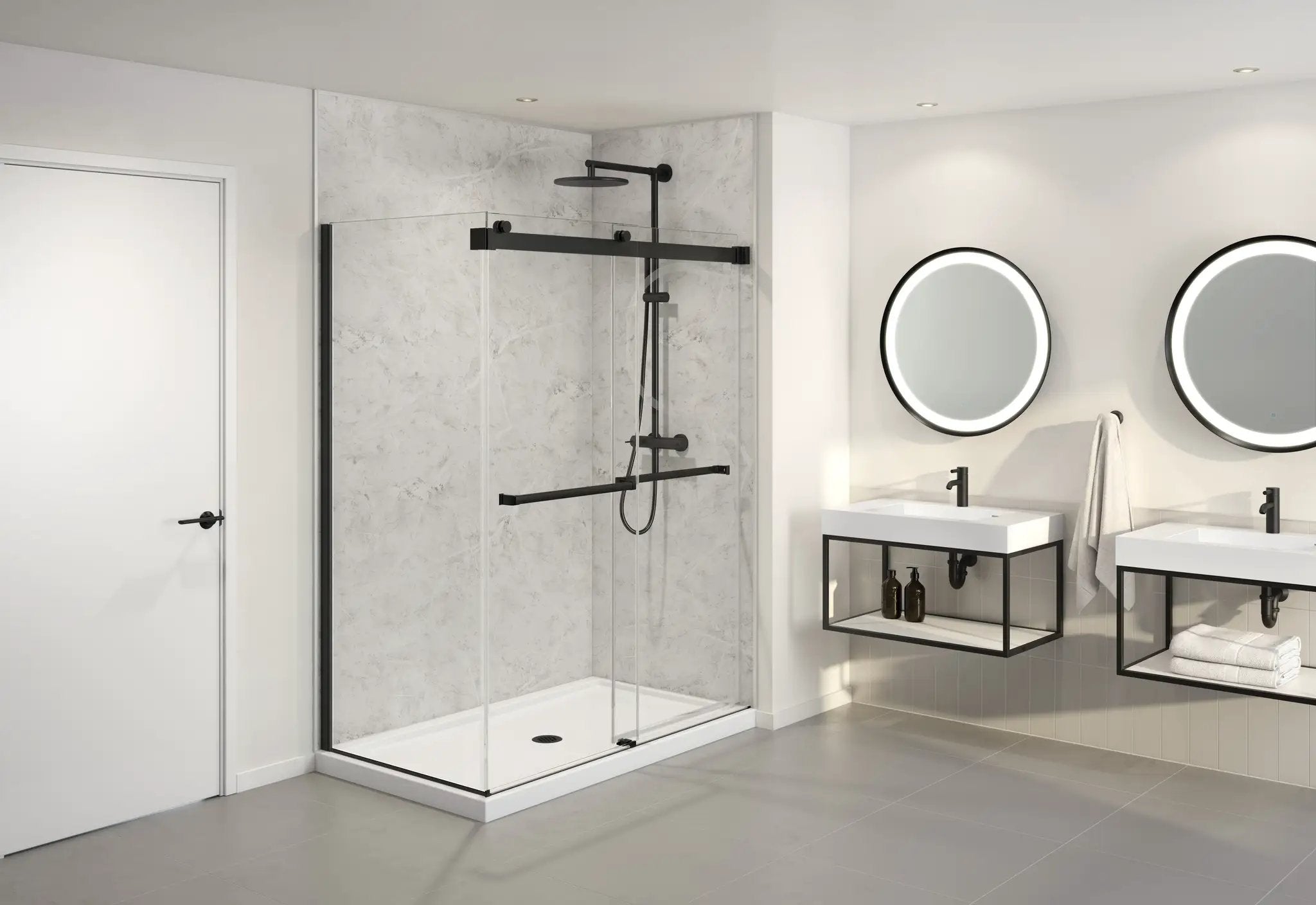 matte black shower door