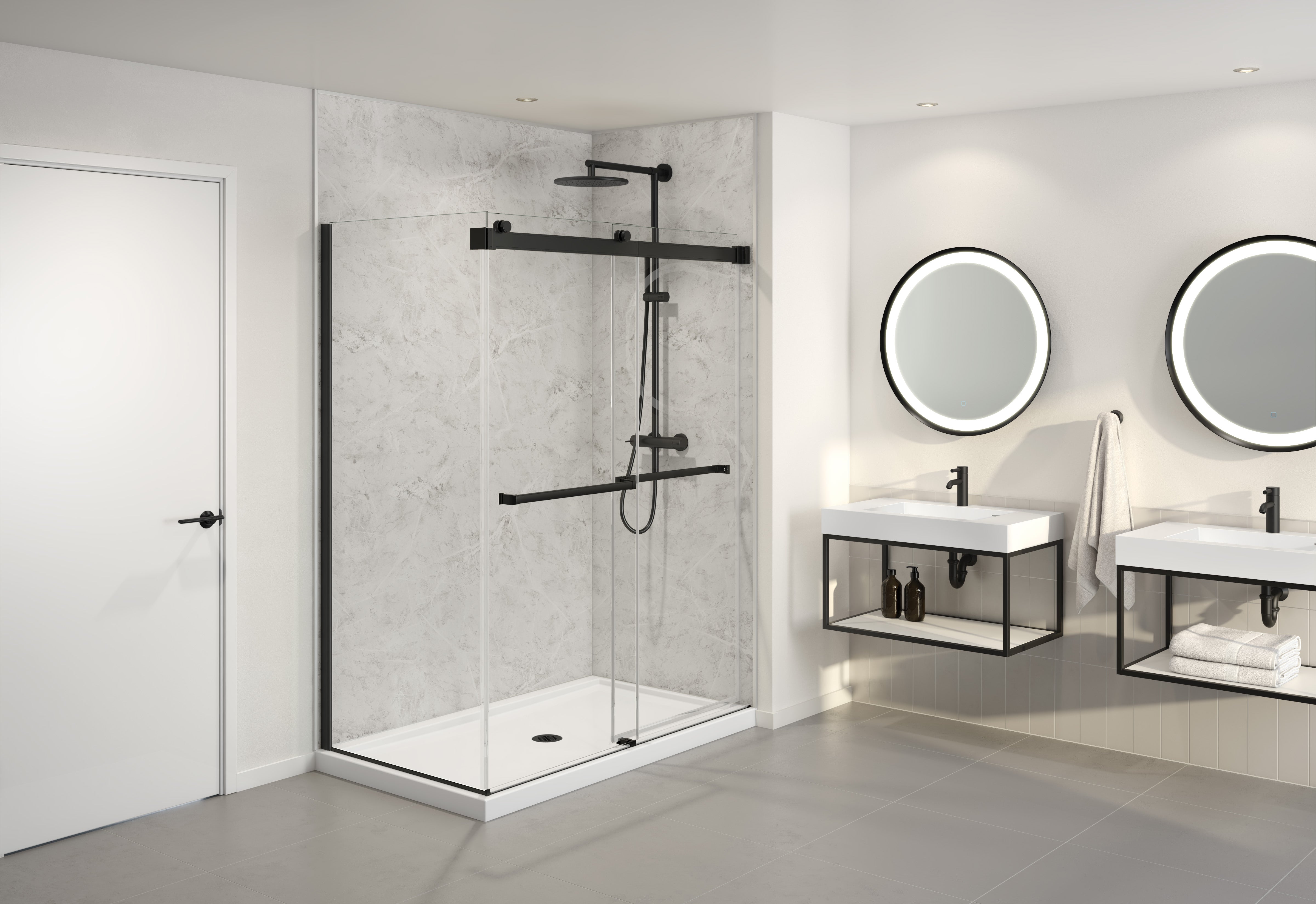 matte black shower door