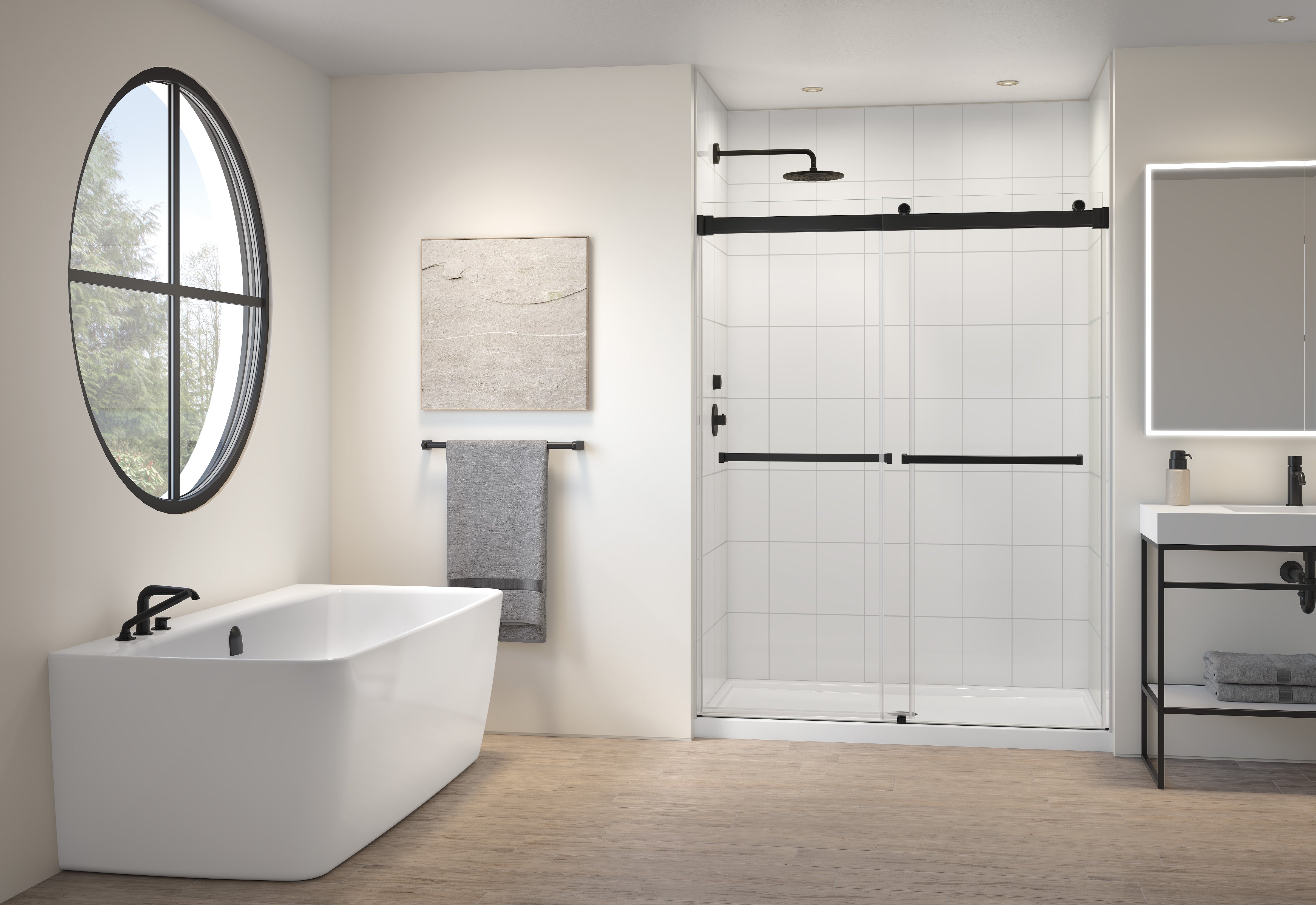 matte black shower door