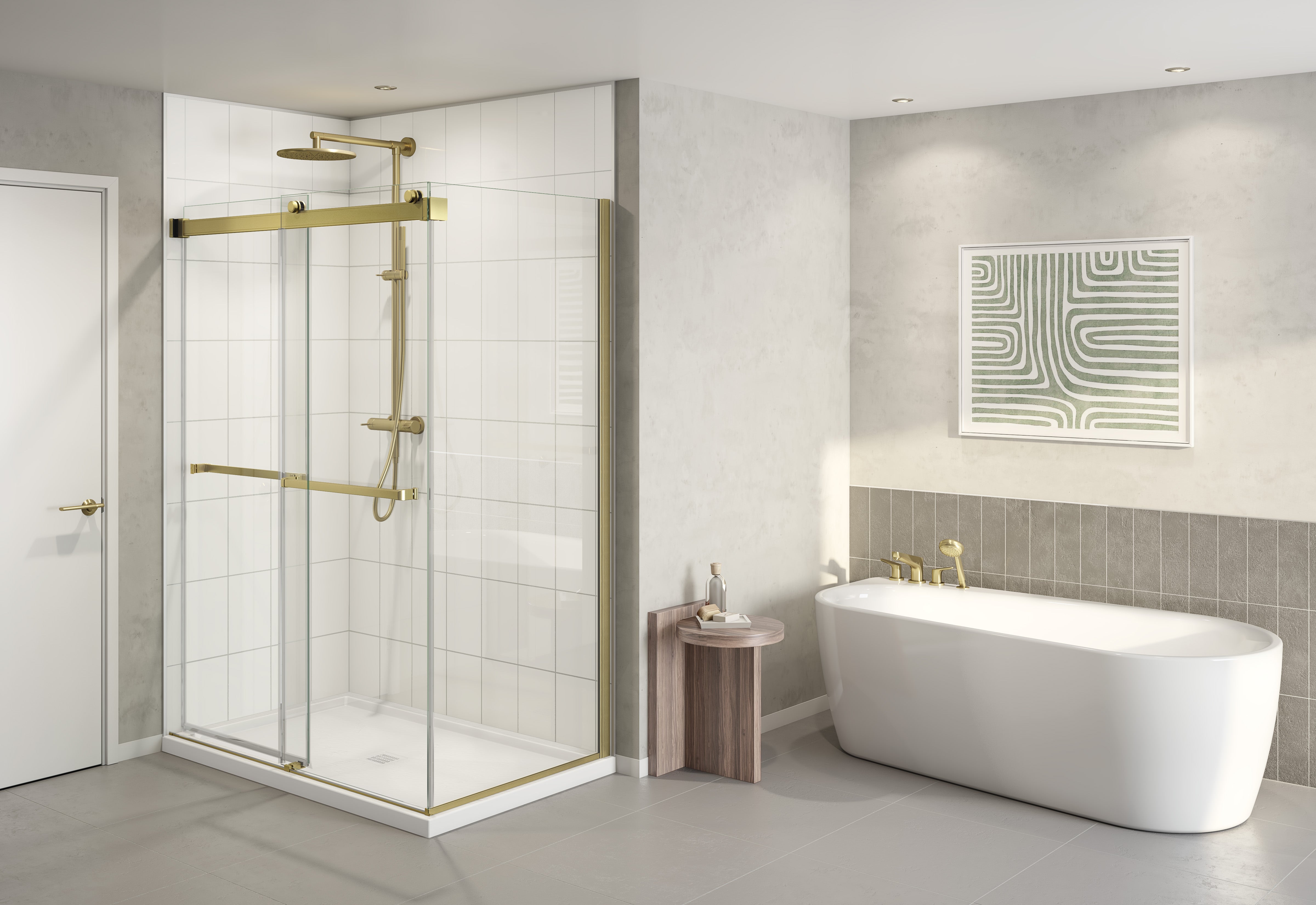 brushed gold shower door