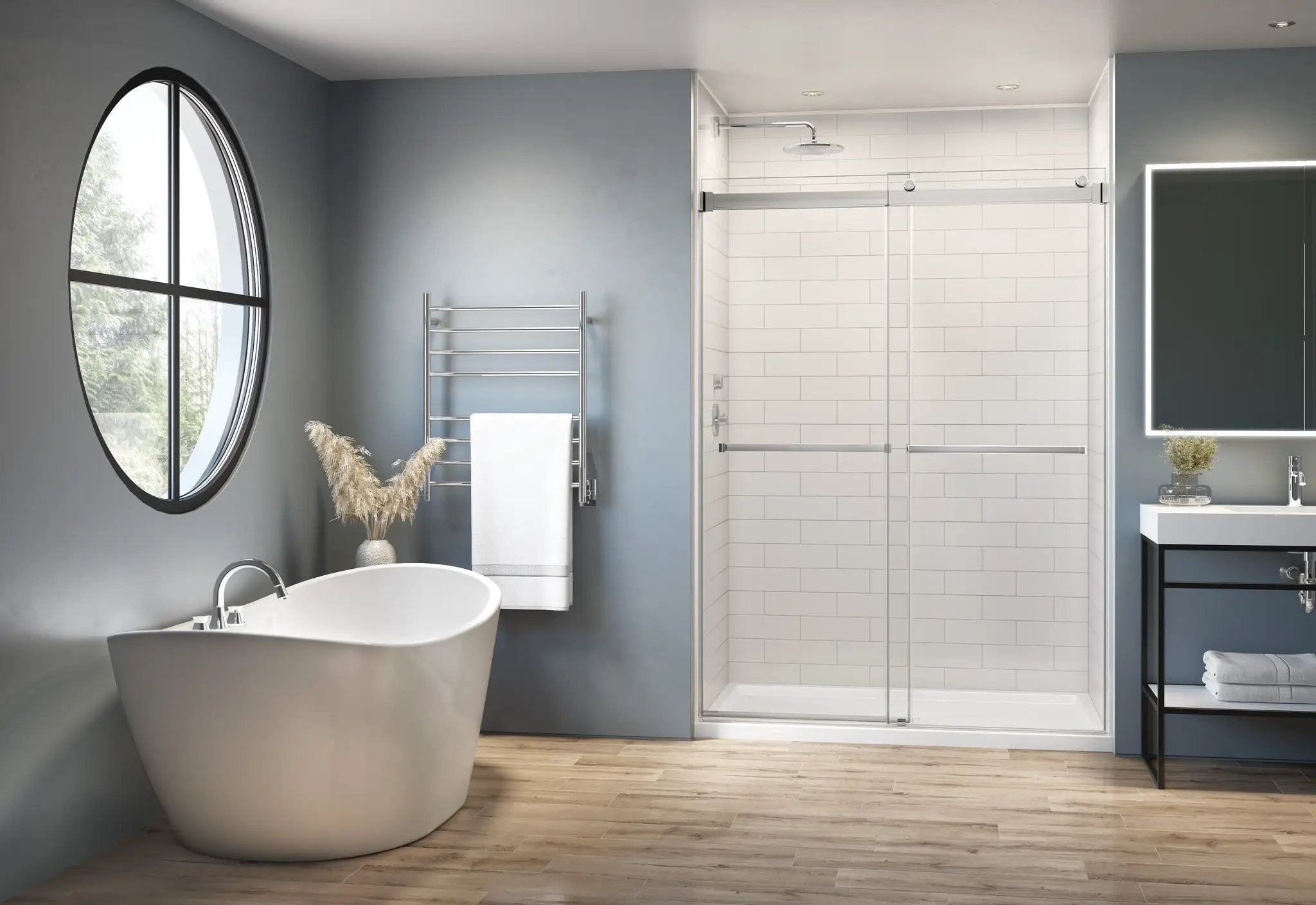chrome shower door