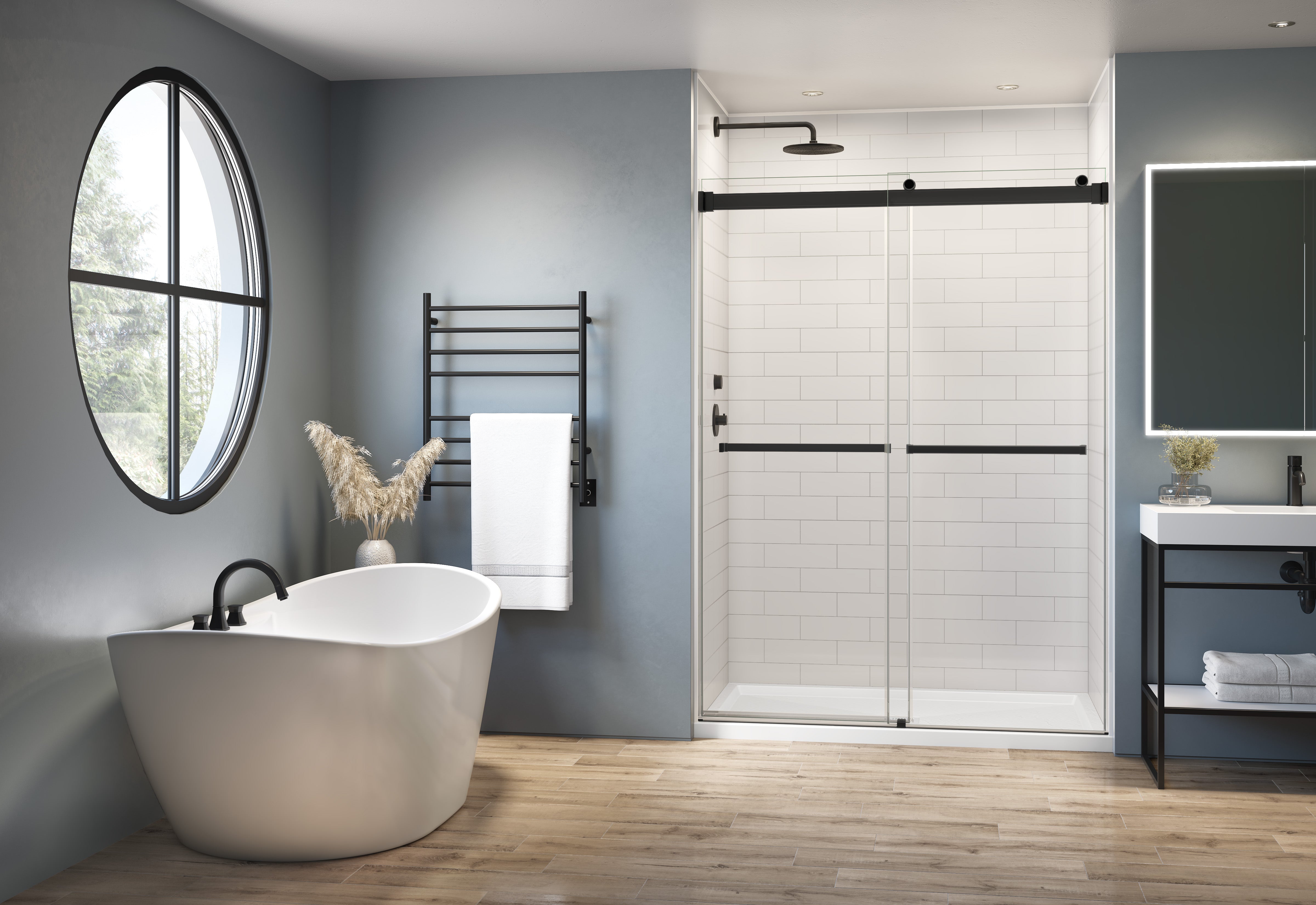 matte black shower door