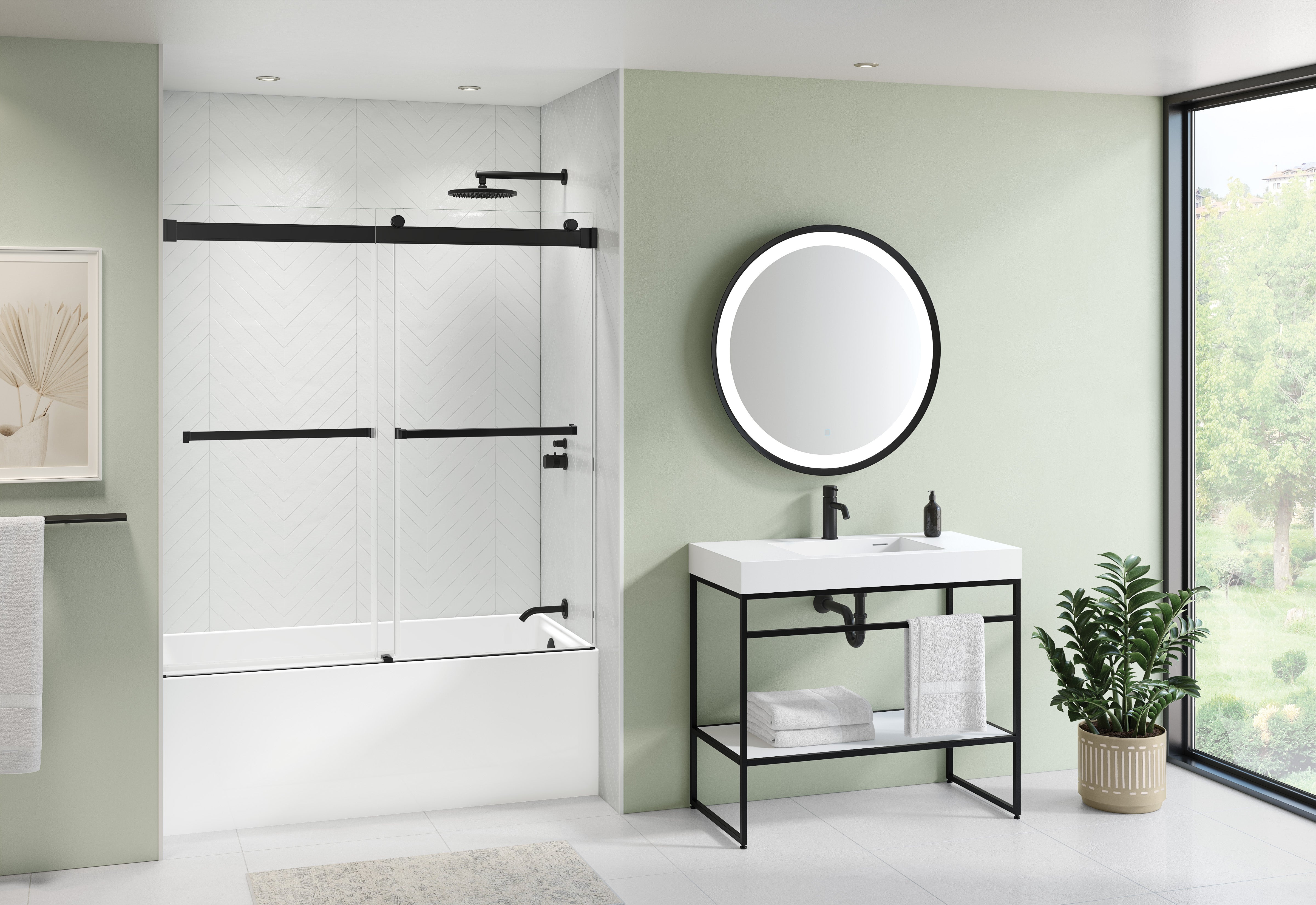 matte black tub enclosure