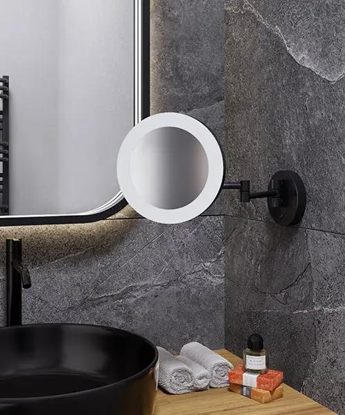 matt black makeup mirror
