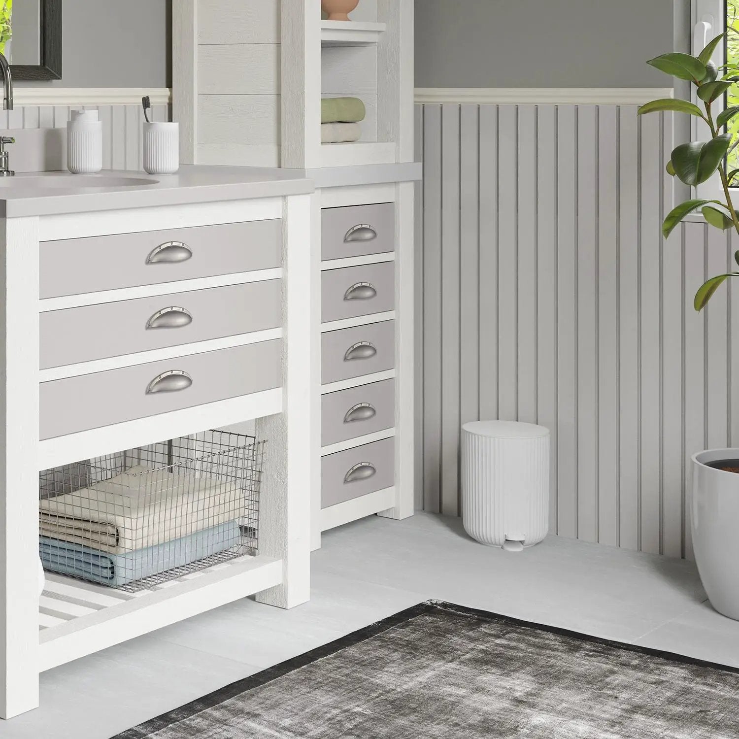 white pedal bin