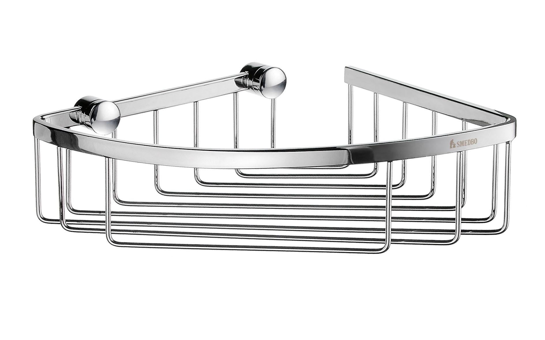 polished chrome shower basket
