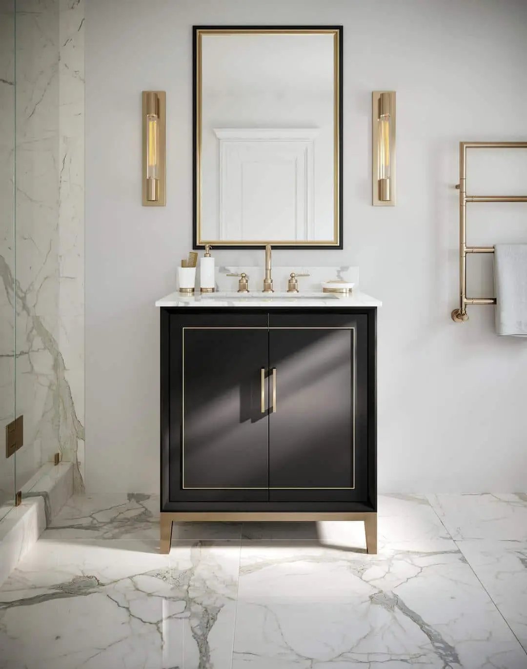 carrara marble vanity