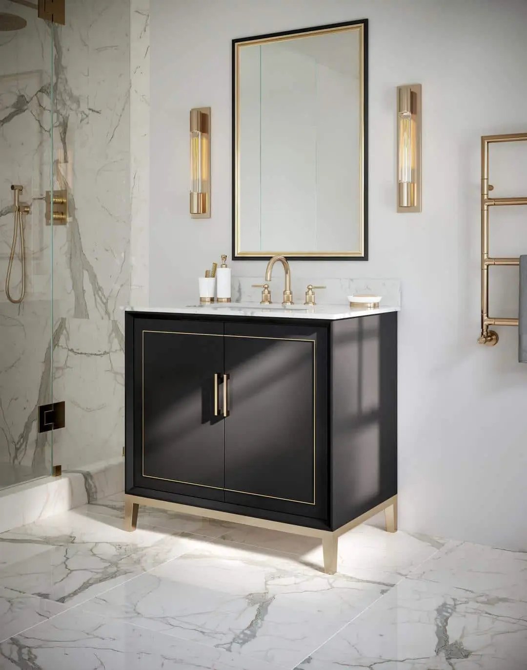 carrara marble vanity