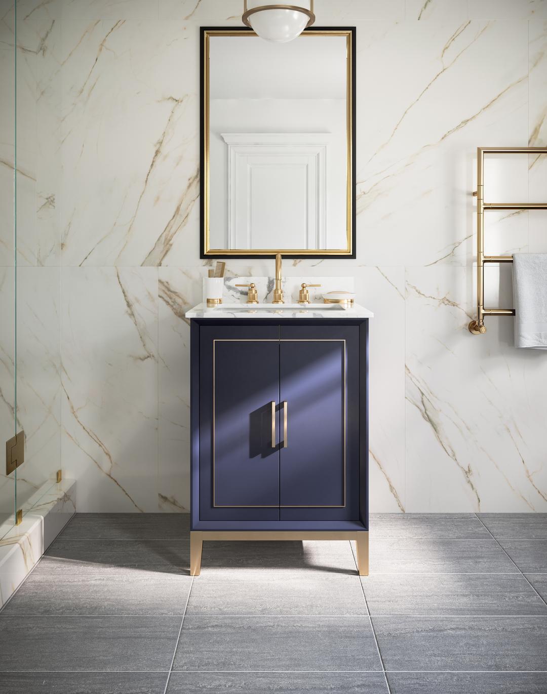 carrara marble vanity