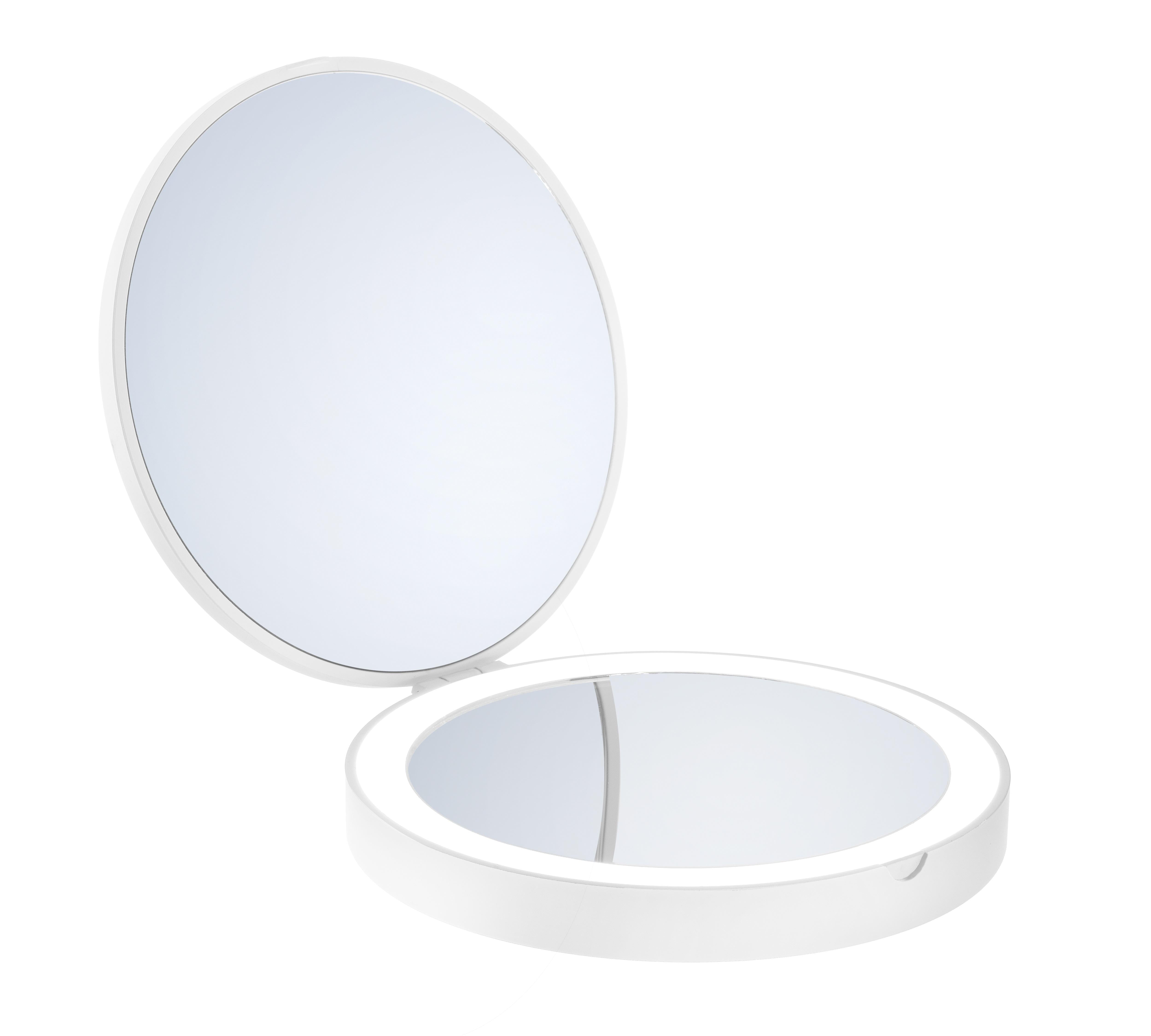 white travel mirror