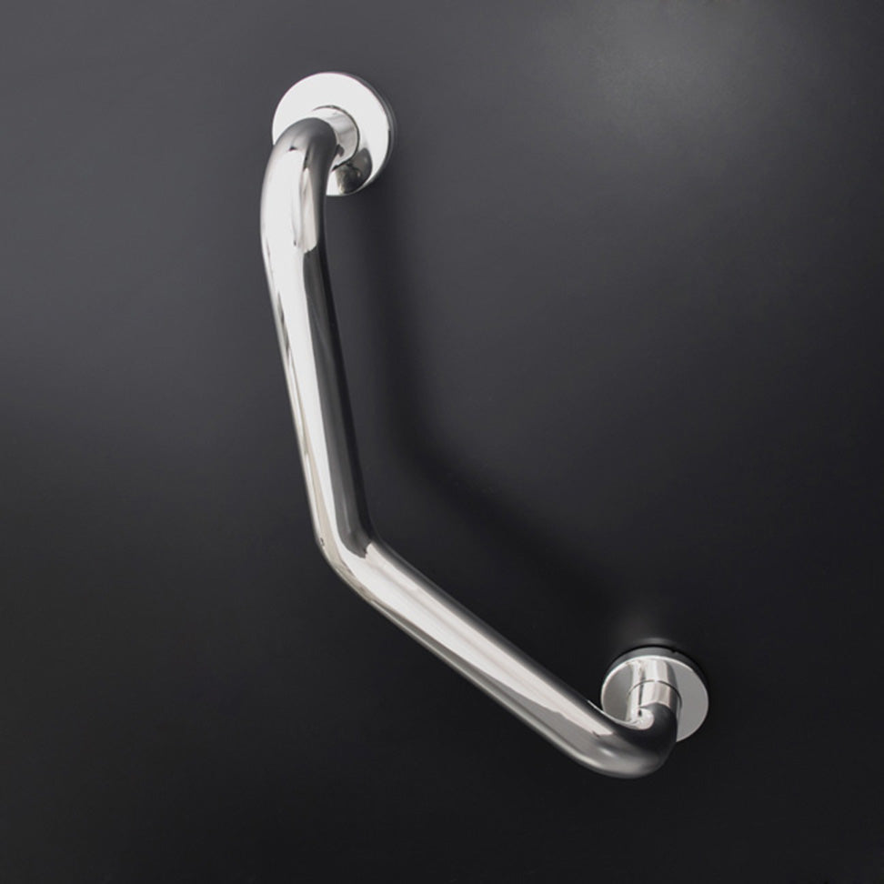 polished stainless steel grab bar