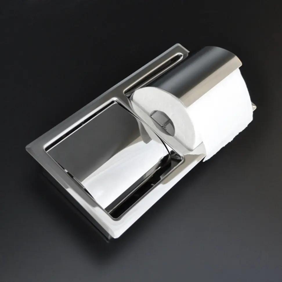 polished stainless steel toilet paper holder