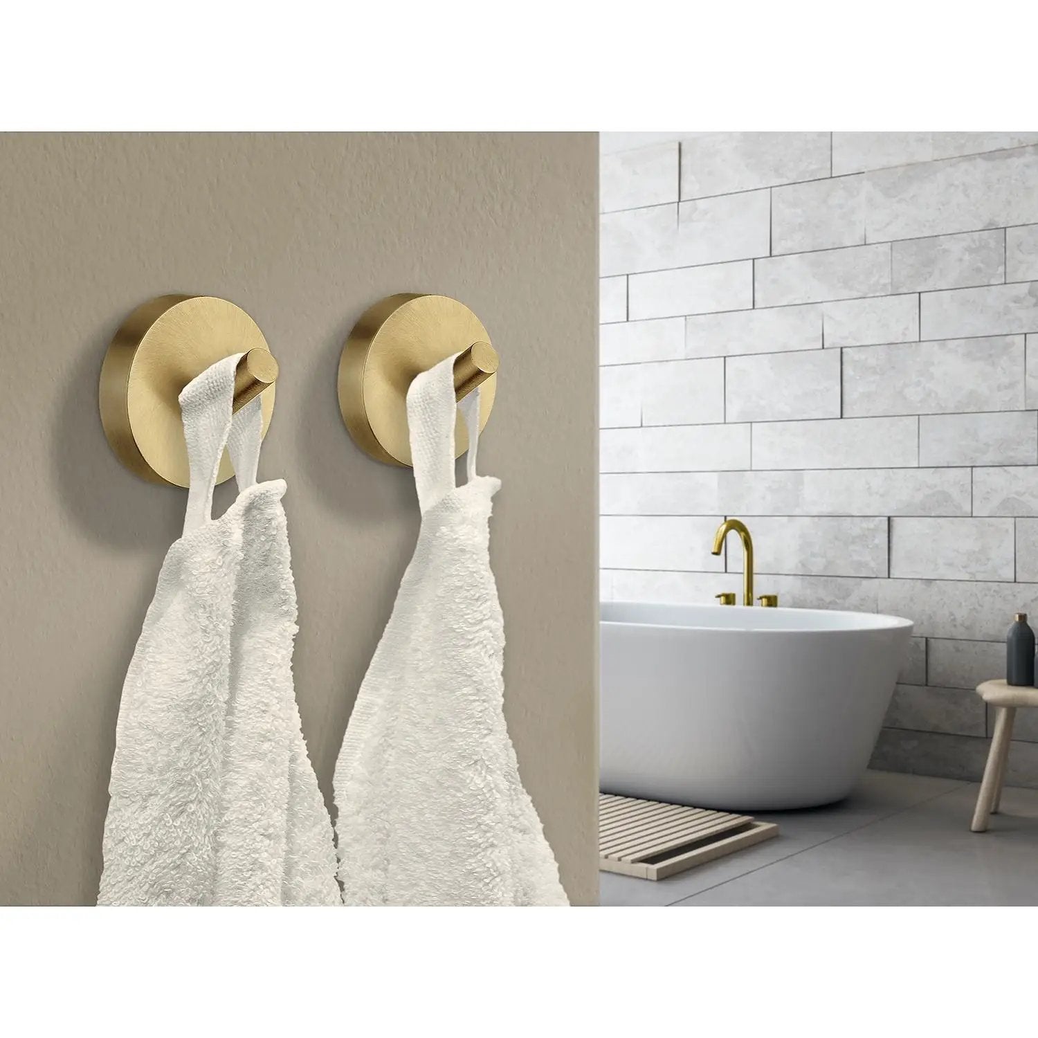 brushed brass towel hook