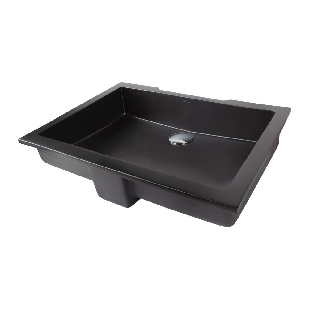 Lacava Kubista 23 1/2" Under-Counter Bathroom Sink Made Of Solid Surface with an Overflow.
