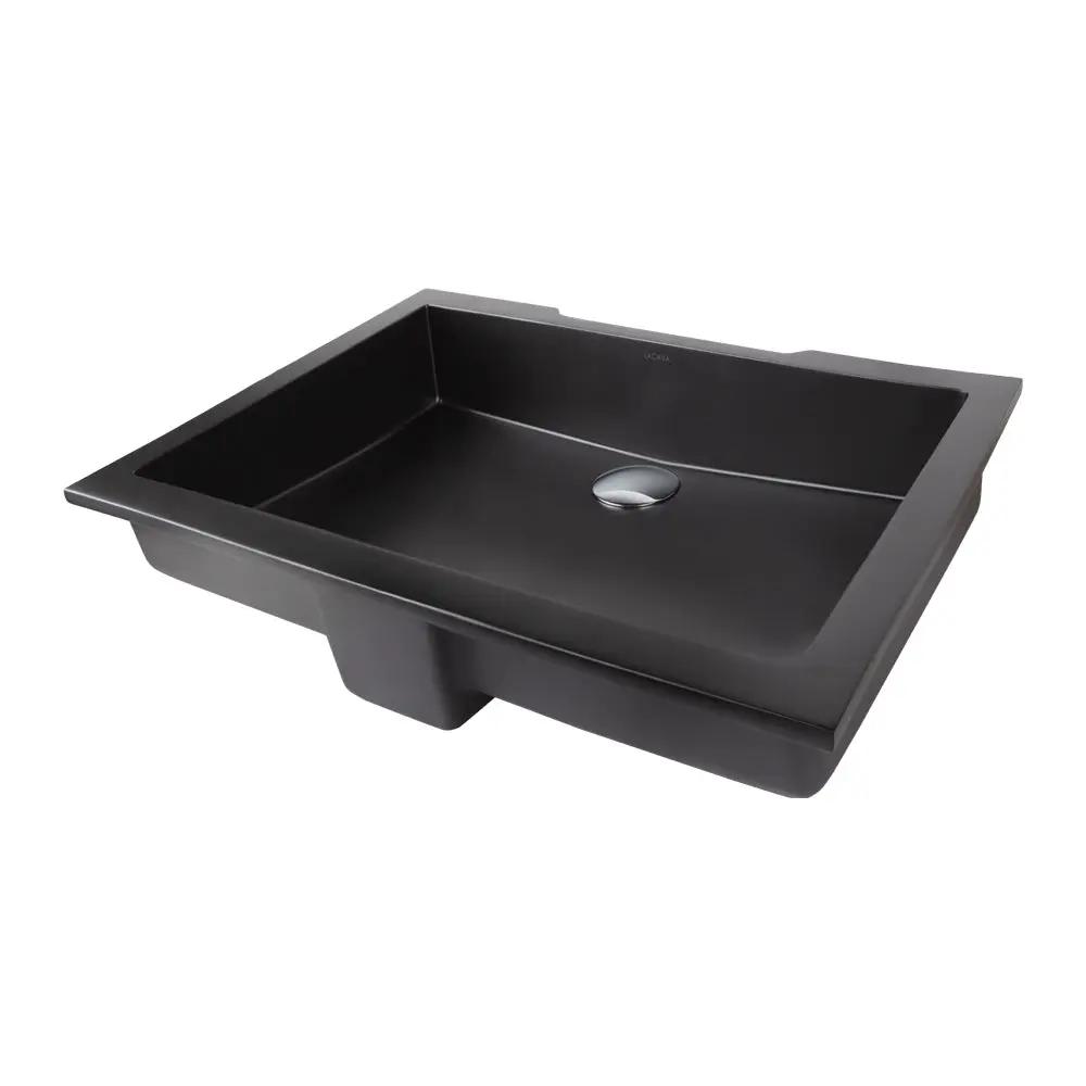 Lacava Kubista 23 1/2" Under-Counter Bathroom Sink Made Of Solid Surface with an Overflow. by Lacava