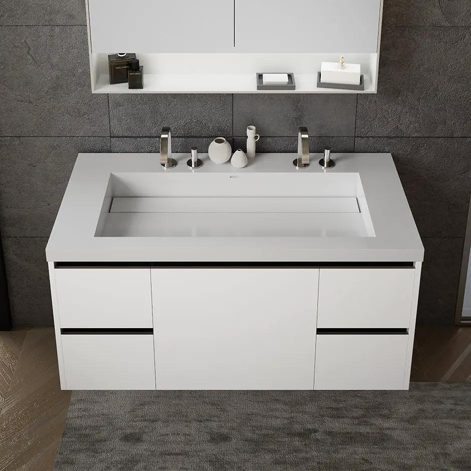 matte white vanity
