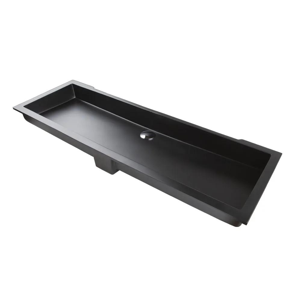 Lacava Kubista 47 1/2" Under-Counter Bathroom Sink Made Of Solid Surface with an Overflow. by Lacava