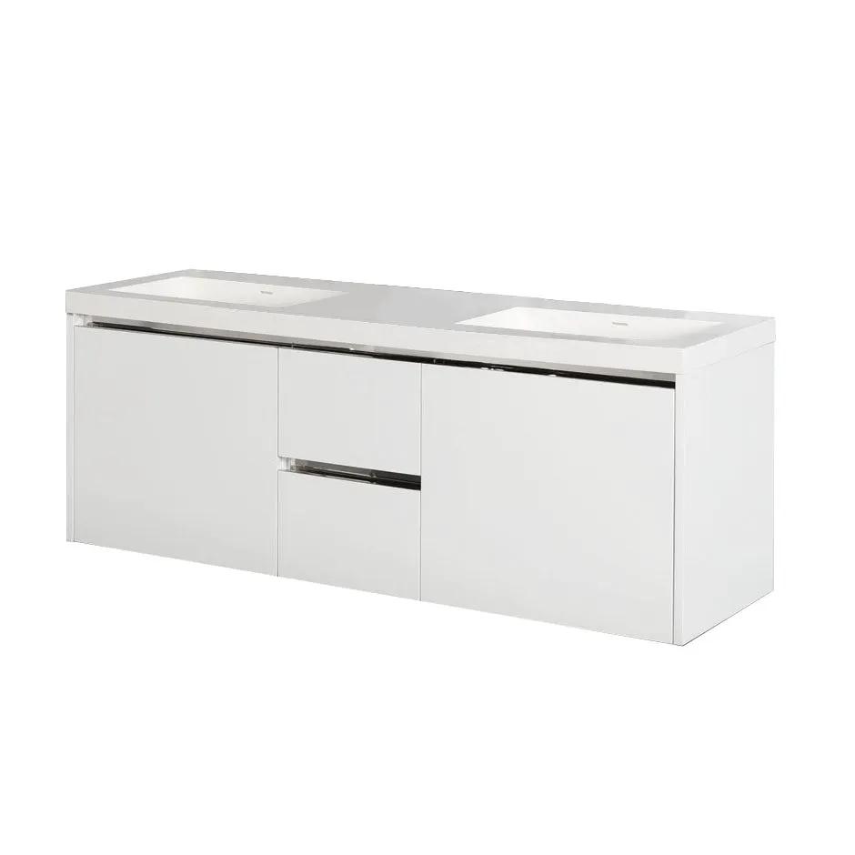 Lacava Kubista 60" Wall-Mount Under Counter Vanity by Lacava