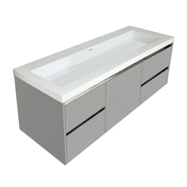 Lacava Kubista 60" Wall-Mount Under Counter Vanity by Lacava
