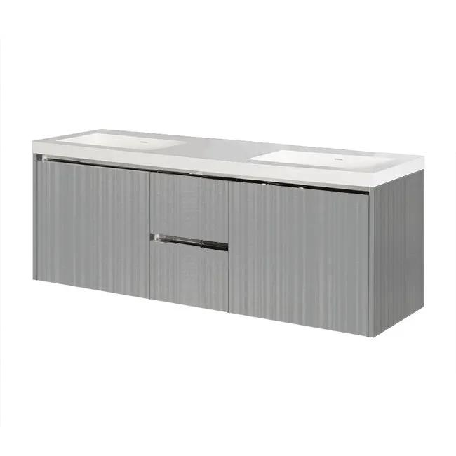Lacava Kubista 60" Wall-Mount Under Counter Vanity by Lacava