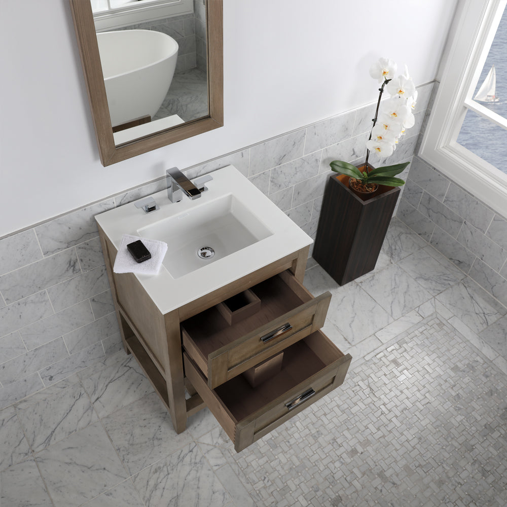 weathered oak vanity