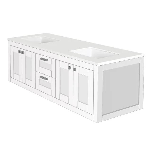 Lacava Stile 60" Wall-Mount Under-Counter Double Vanity by Lacava