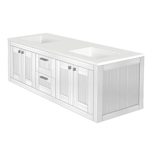 Lacava Stile 60" Wall-Mount Under-Counter Double Vanity by Lacava