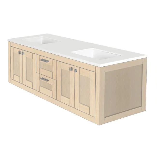 Lacava Stile 60" Wall-Mount Under-Counter Double Vanity by Lacava