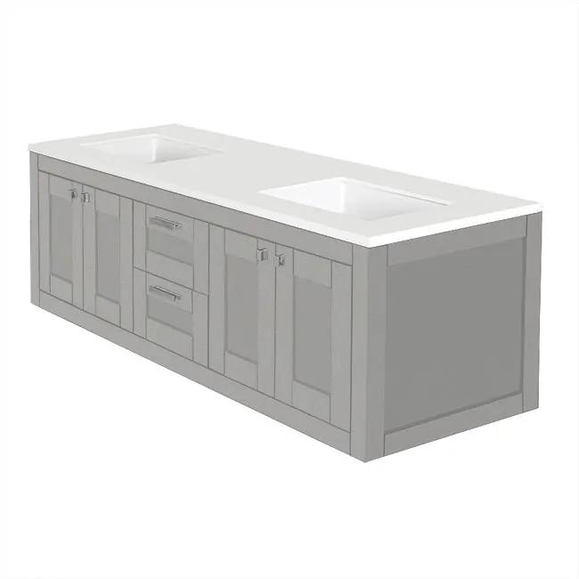 Lacava Stile 60" Wall-Mount Under-Counter Double Vanity by Lacava