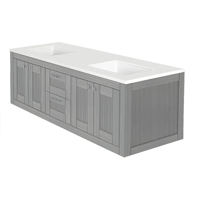 Lacava Stile 60" Wall-Mount Under-Counter Double Vanity by Lacava
