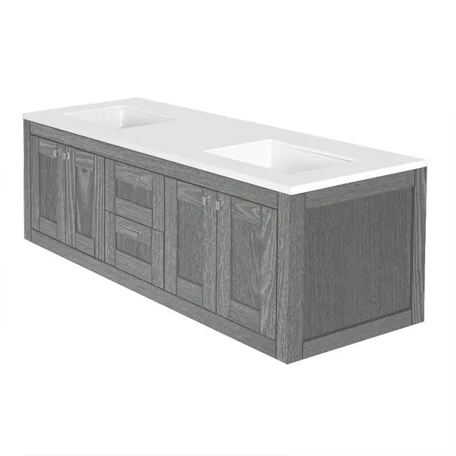 Lacava Stile 60" Wall-Mount Under-Counter Double Vanity by Lacava