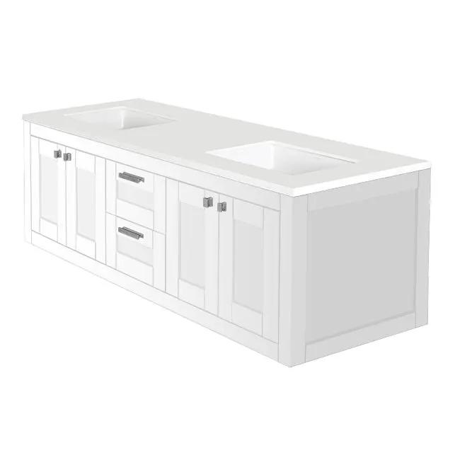 Lacava Stile 60" Wall-Mount Under-Counter Double Vanity by Lacava