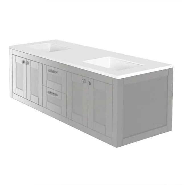 Lacava Stile 60" Wall-Mount Under-Counter Double Vanity by Lacava