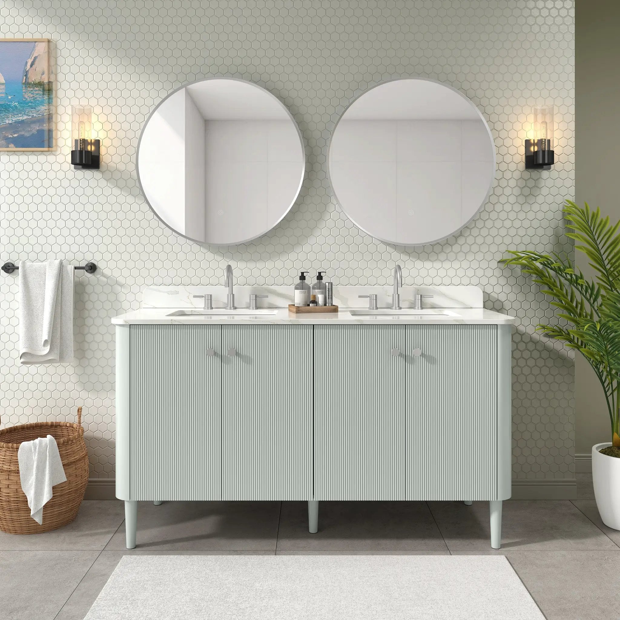 soft sage vanity set