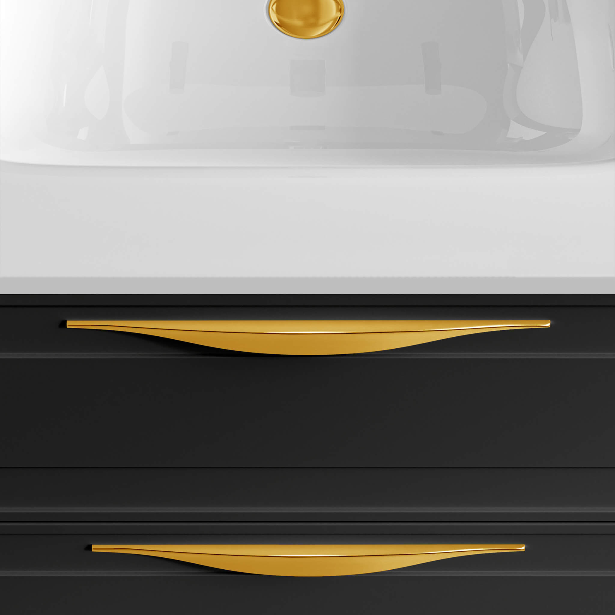polished gold vanity handles