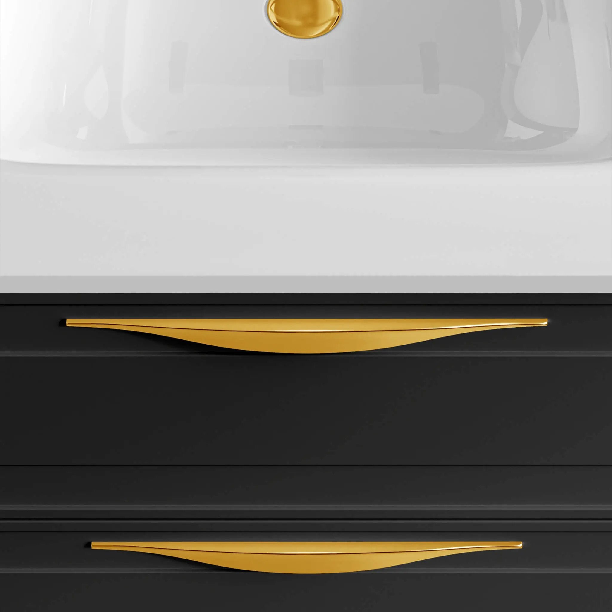 polished gold vanity handles