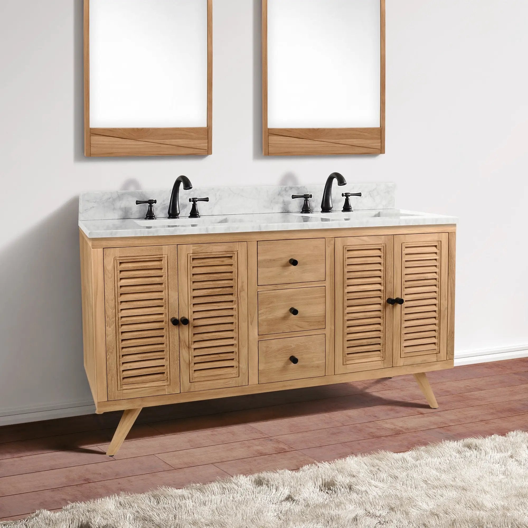 natural teak vanity base
