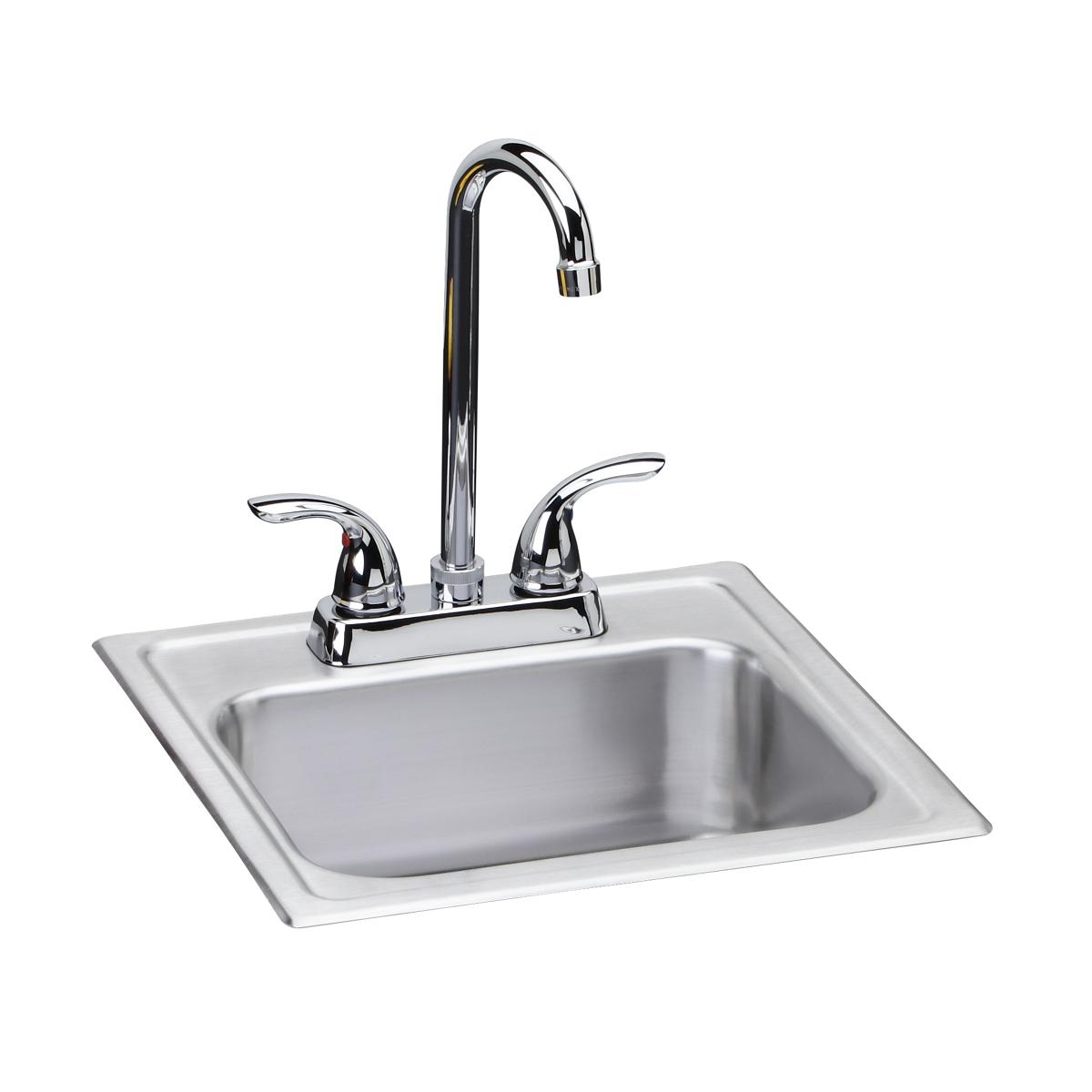 elite satin single bowl drop-in bar sink