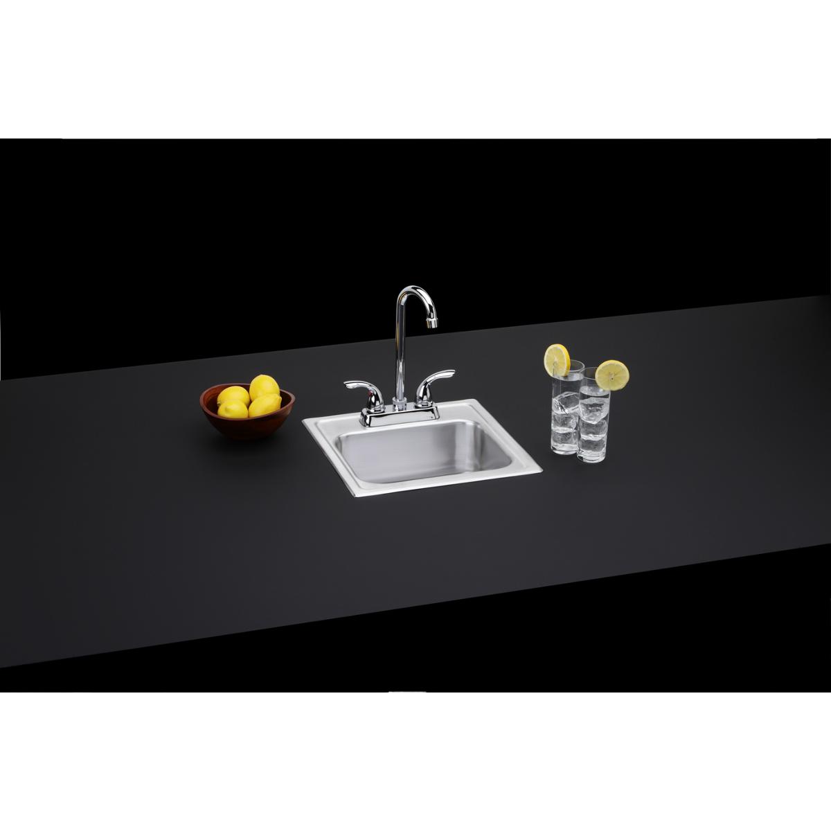 elite satin single bowl drop-in bar sink
