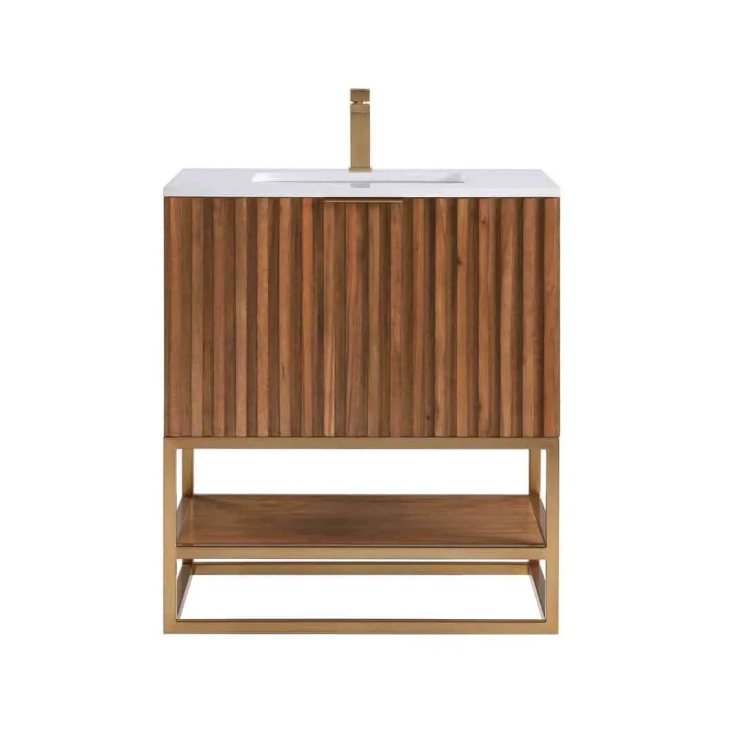 white quartz vanity