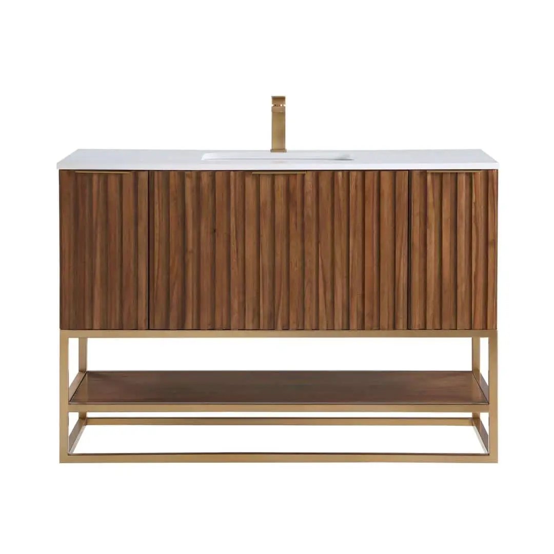 white quartz vanity