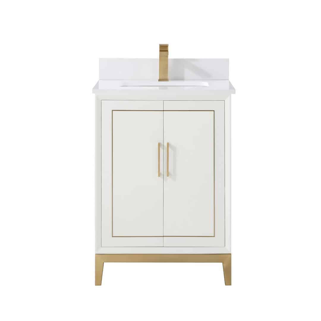 white quartz vanity