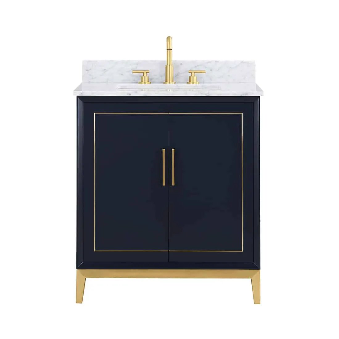 Bemma Gracie 30" Single Bathroom Vanity Set Pacific Blue with Satin Brass Trim by Bemma